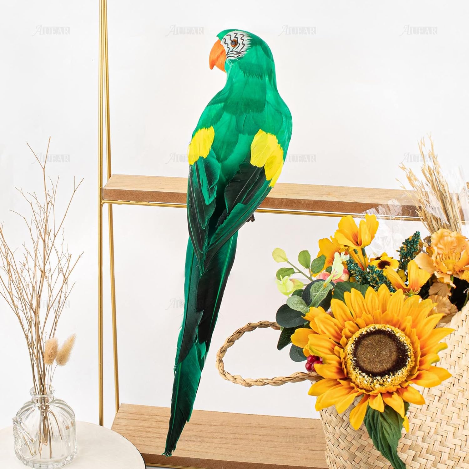 AUEAR 177 Inch Realistic Artificial Green Parrot Ornament