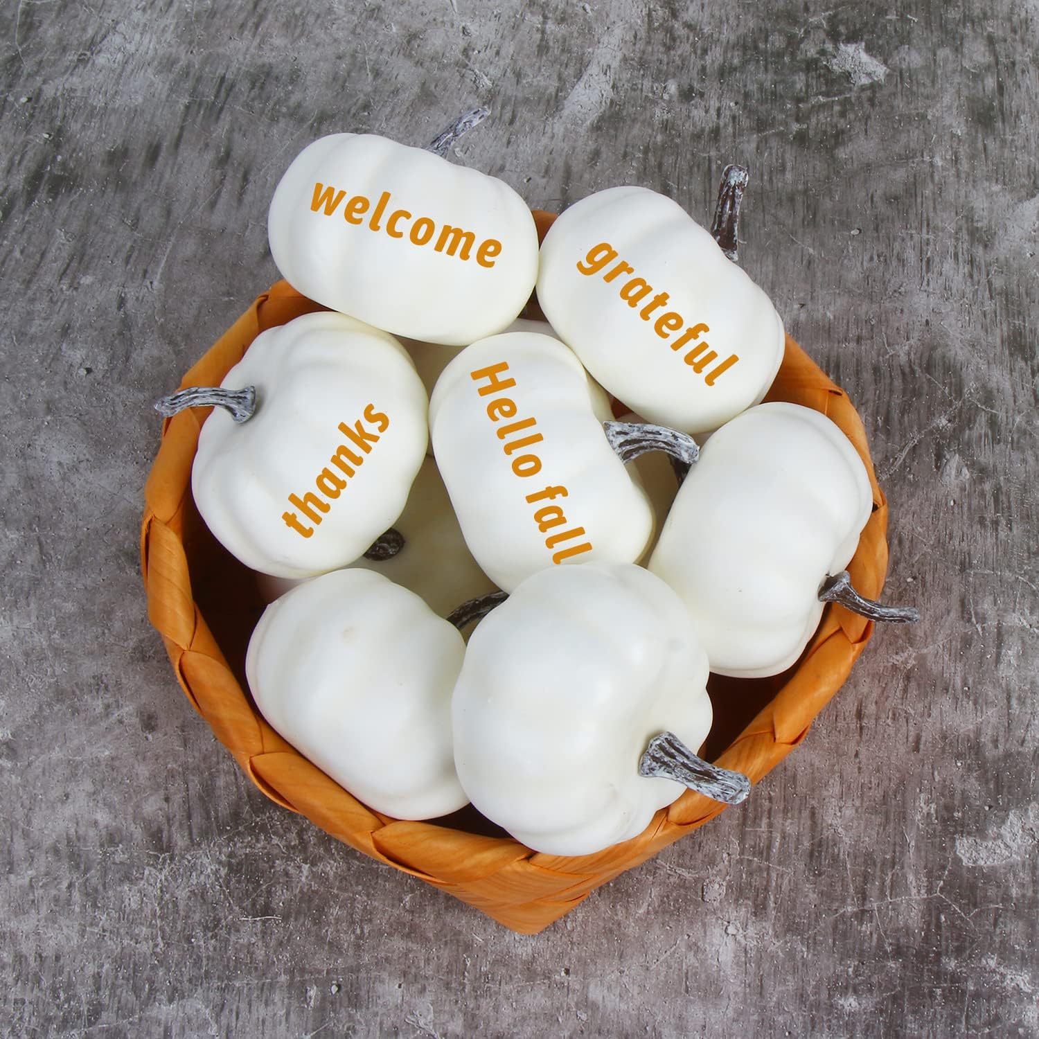 CCINEE 12 Pack Halloween White Artificial Pumpkins