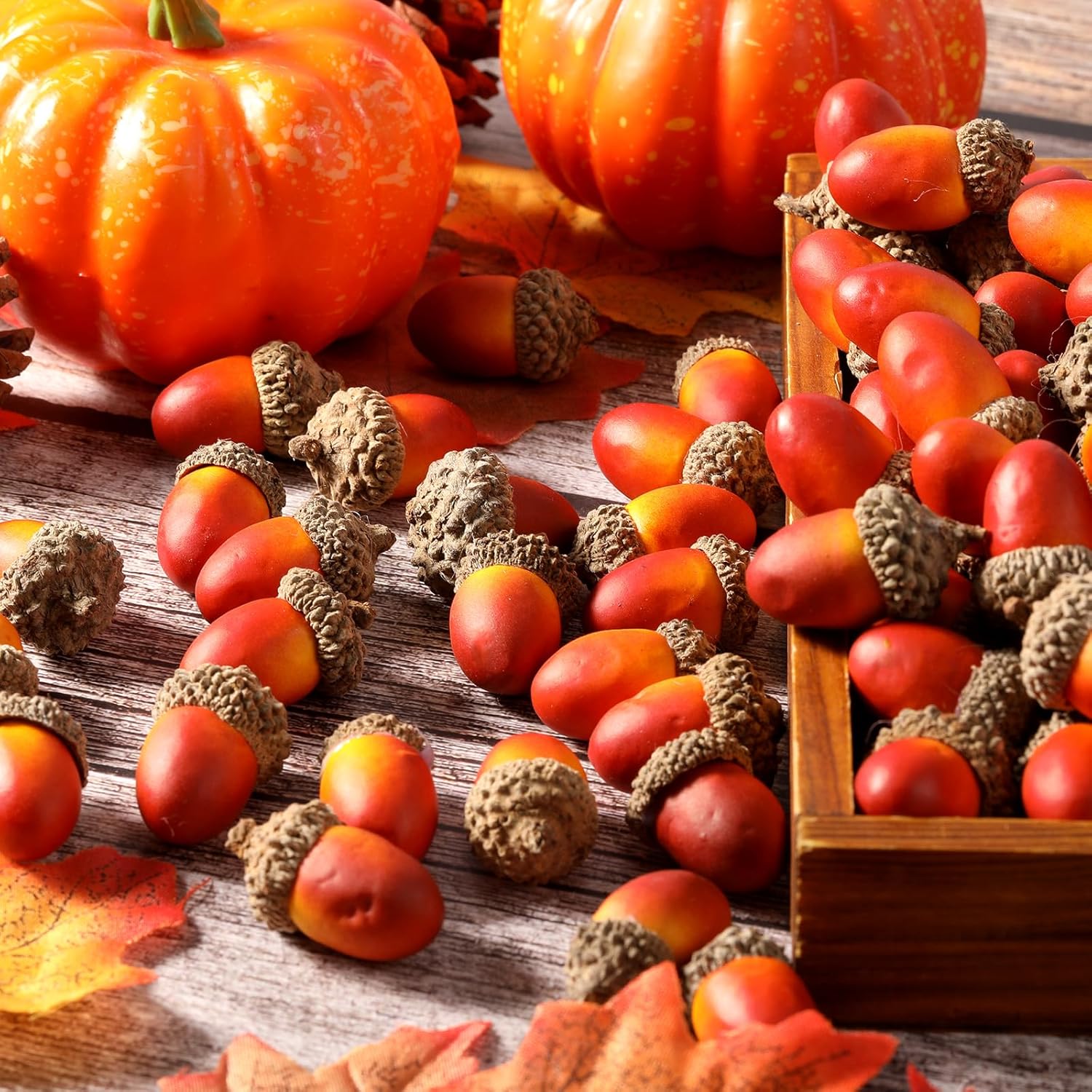 Pangda 60 Pack Artificial Acorns Lifelike for Decor