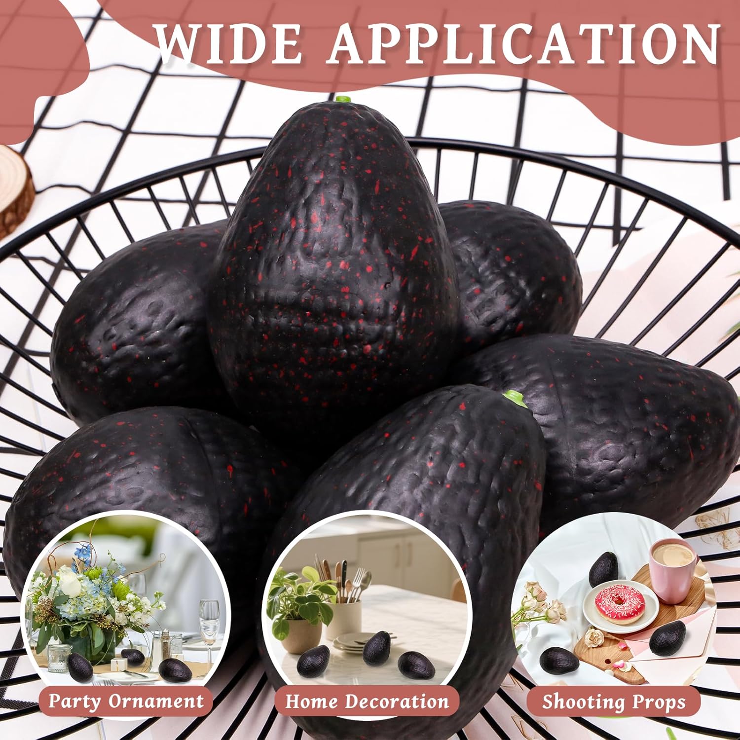 6pcs Lifelike Artificial Avocado Kitchen Decor