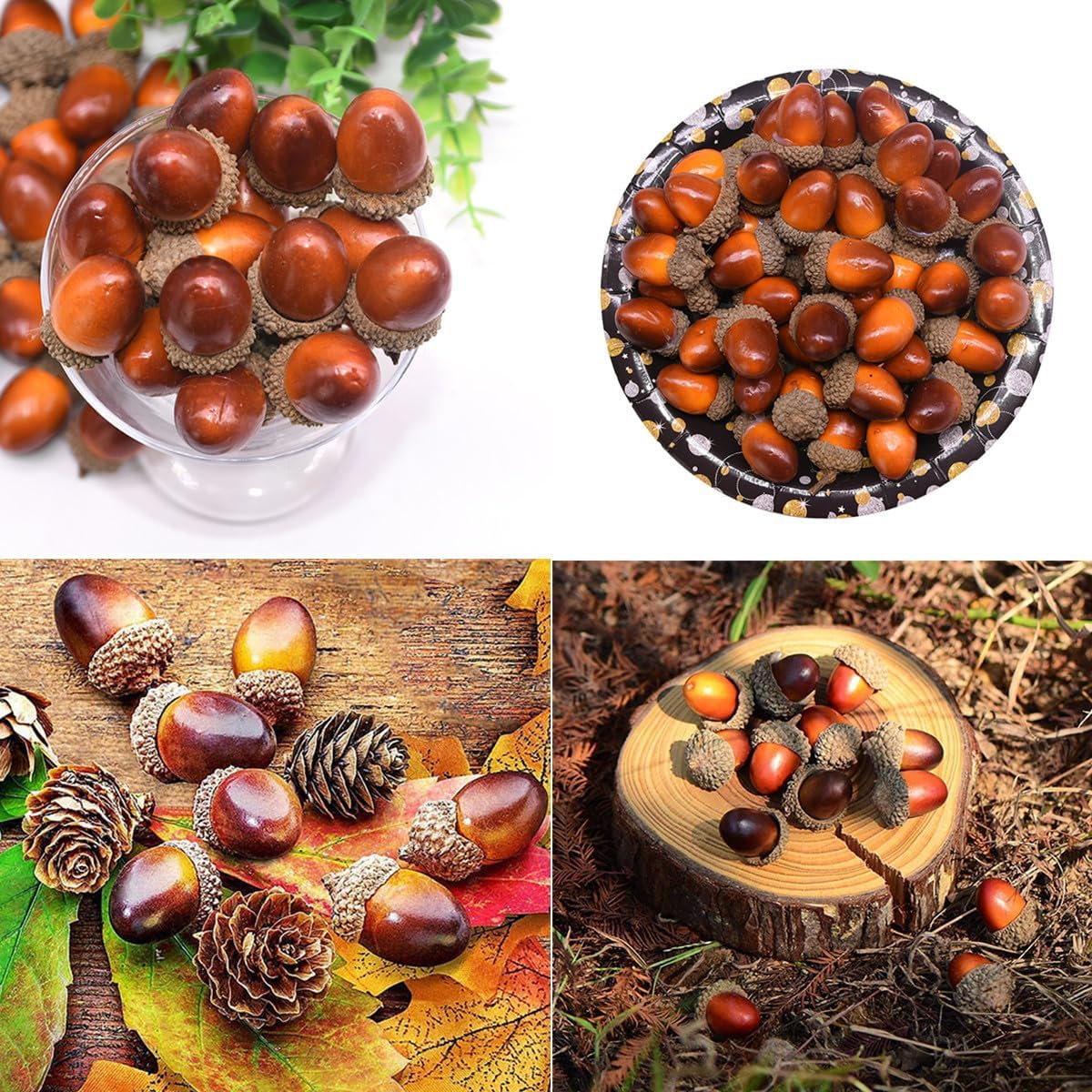 AISIBO Artificial Acorns 50PCS Decorative Fruit