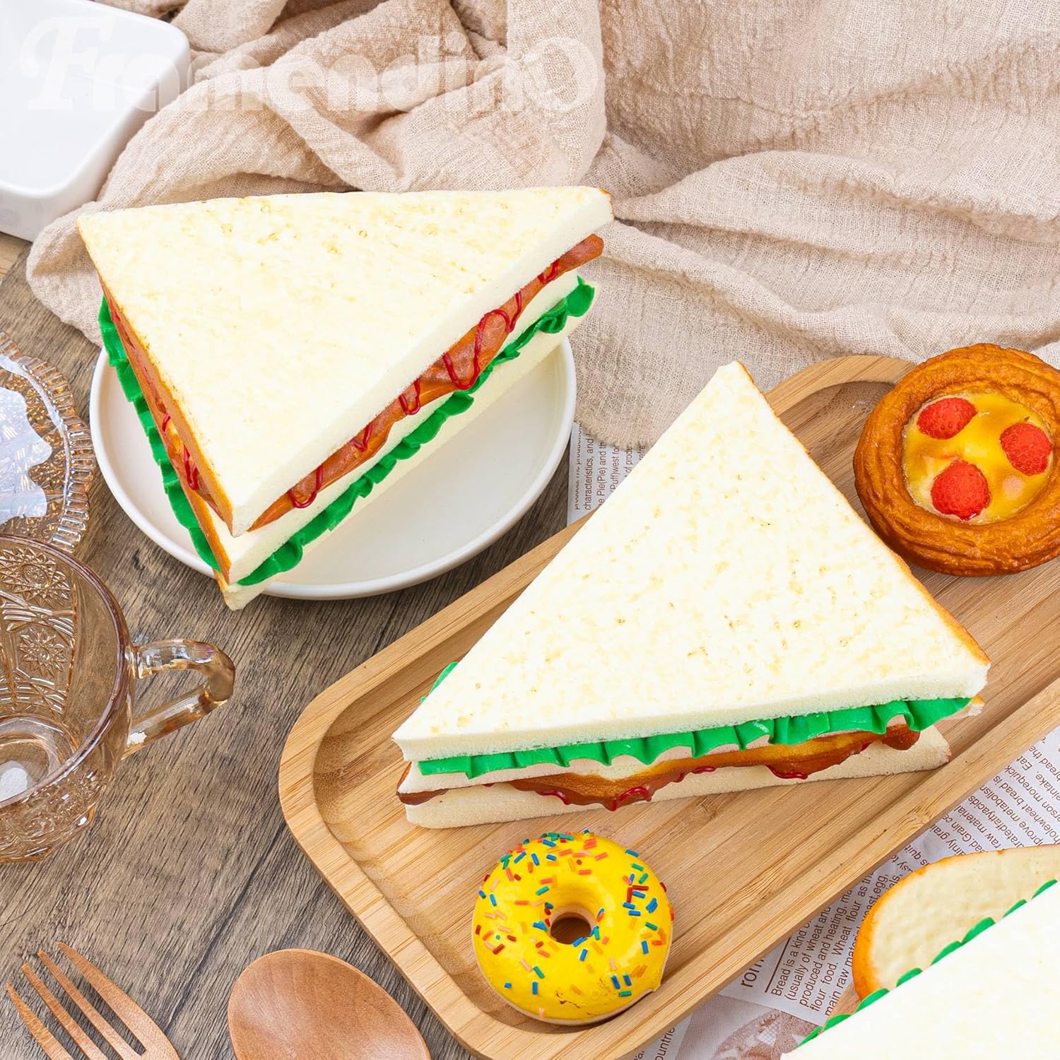 Framendino 4 Pack Artificial Sandwich Photo Props 1
