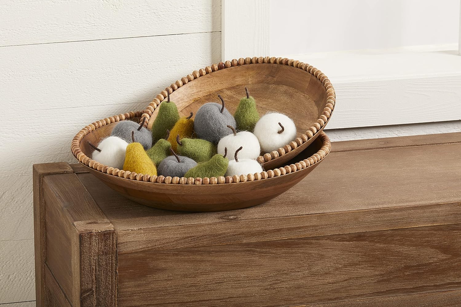 Mud Pie Felt Yellow Pear Decor